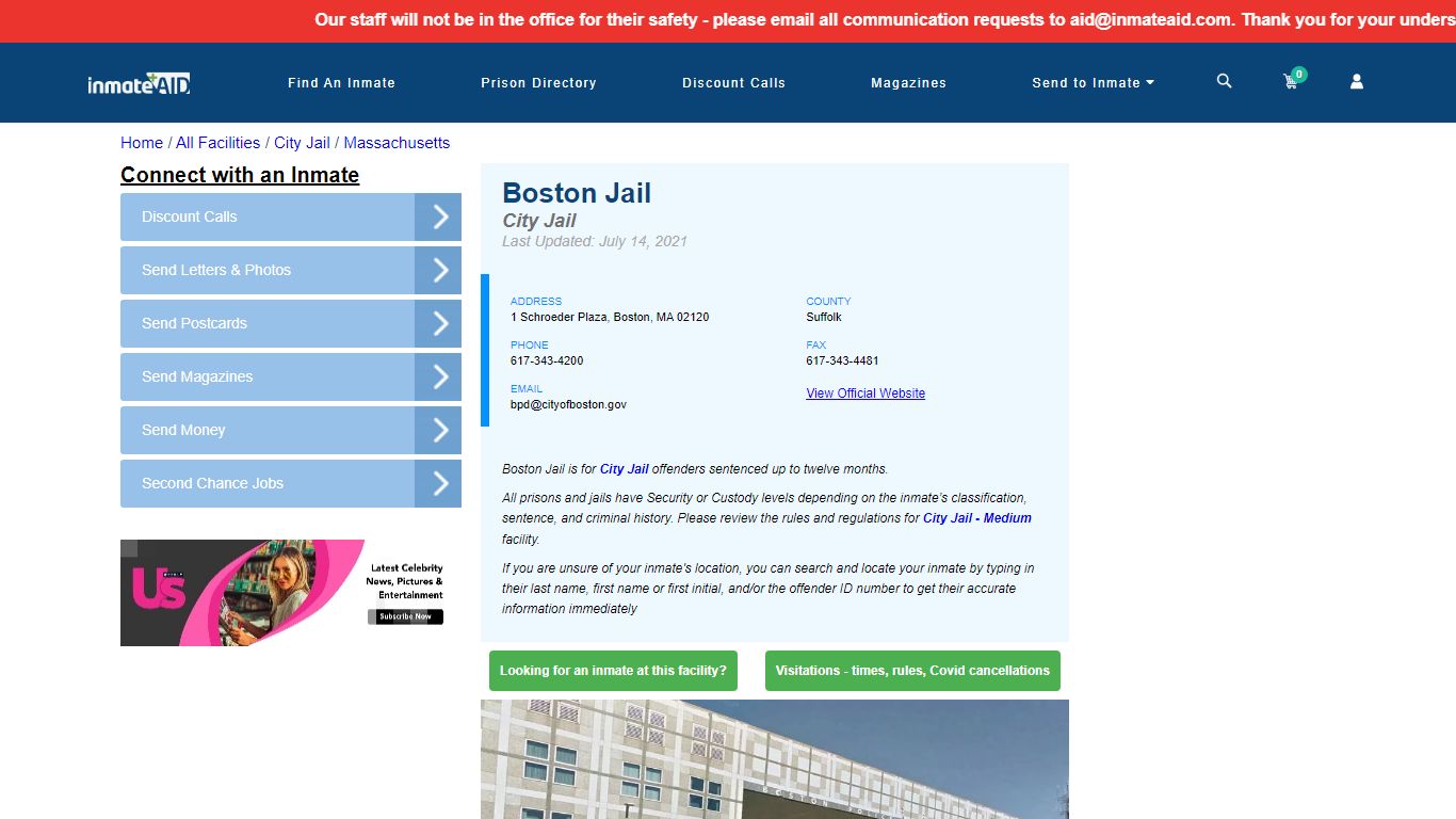 Boston Jail | Inmate Locator